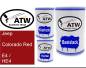 Preview: Jeep, Colorado Red, E4 / HE4: 500ml Lackdose + 500ml Klarlack + 250ml Härter - Set, von ATW Autoteile West.